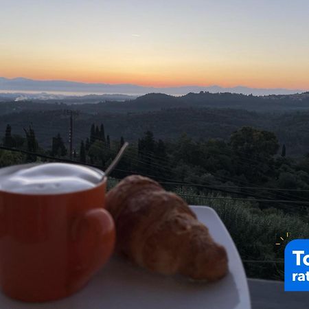 Schoenes Familienappartement In Pelekas, Corfu Mit Meerblick Buitenkant foto
