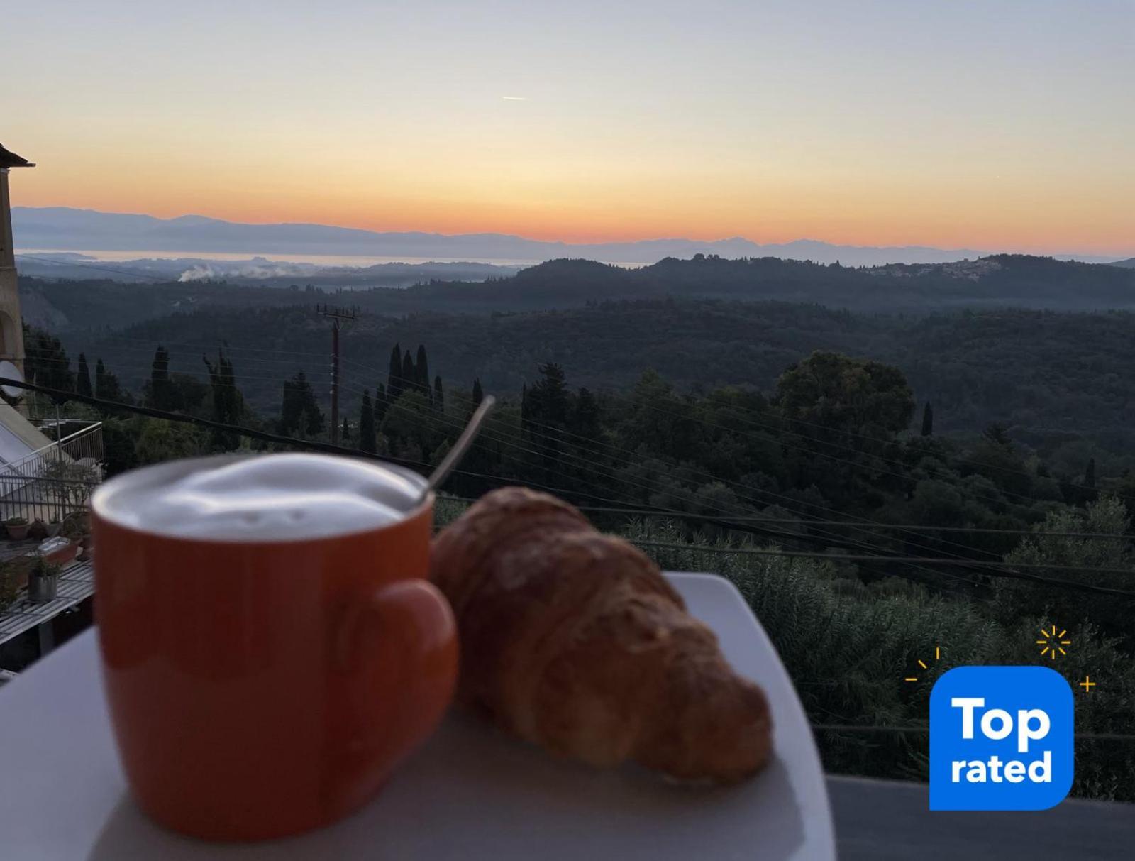 Schoenes Familienappartement In Pelekas, Corfu Mit Meerblick Buitenkant foto